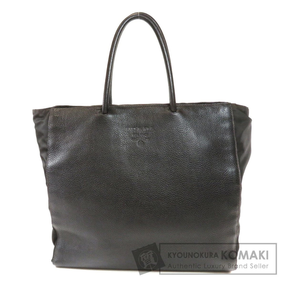 Prada combination tote bag leather Black